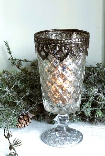 Großes shabby windlicht pokal - shabby,