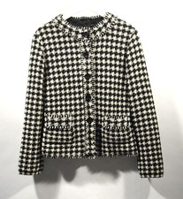 MARC CAIN Blazer Jacke Sakko Schwarz Weiß Pepita Gr. 38 Gefüttert