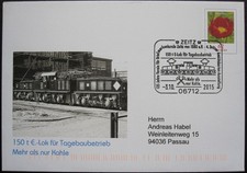 Bund BRD GA USo Brief SST Zeitz 150 t E-Lok für Tagebaubetrieb 2015 Kohle