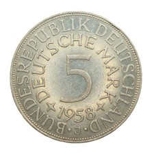 BRD 5 DM 1958 J mit Expertise