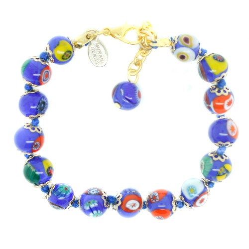 Murano glas armband blau multi - armband,