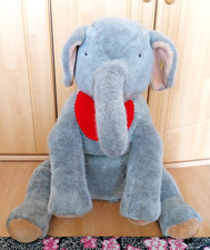 Steiff 0334/70 Molly Elefant ca. 70 cm KF grau sitzend mit rotem Latz - Rarität