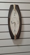 SEIKO Wanduhr Braun/Weiß