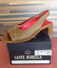 SANTE BORELLA BRAUN LEDER PEPTOE SLINGBACK ABSÄTZE DAMEN Größe 36 ½
