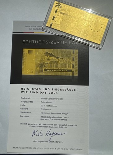 Reines gold note reichstag und - gold,