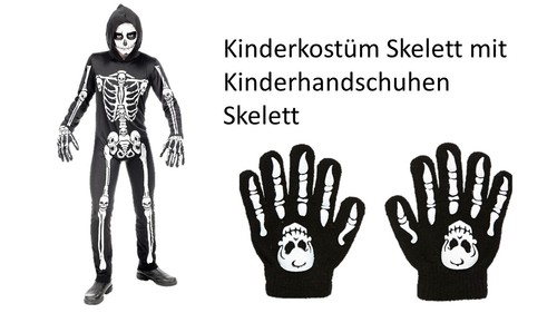Kinderkostüm skelett set - -,