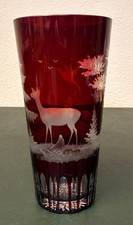 Bleikristall Vase in rubinrot