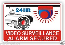 Schild Aufkleber Warnschild Hinweisschild VIDEO SURVEILLANCE ALARM SECURED Vi18