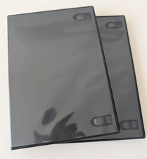 2 Leerhüllen Hüllen Boxen mit Cover für CD DVD - dreifach / 3-fach - schwarz