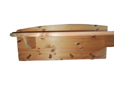 Wandgarderobe  Massivholz Kiefer 85 cm x 30 cm  1 Ecke abgerunget ,4 Holz Aufhän