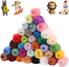 36 Farben Filzwolle Trockenfilzen,Märchenwolle Zum Filzen DIY Filzen Handwerk Kr