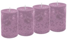 4 Stumpenkerzen Kerzen Flieder
