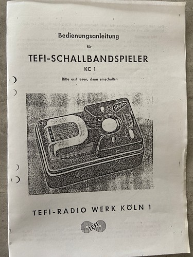 Tefi schallbandspieler - tefi-schallbandspieler, kc