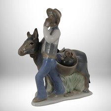 Figur Bauer mit Esel Porzellan