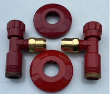 Eckventil Rot (RAL 3003), Absperrventil, Ventil, 1/2" X 3/8"-Rot-Gold