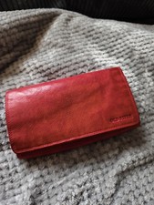 Leder-Geldbörse In rot zu