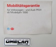 Mobilitätsgarantie Serviceheft Bordmappe Bordbuch VAG Service VW Golf 2 ab 1986