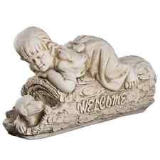 2.Wahl Große 7kg Statue Kinderfigur Welcome 51cm SYL-A14079 Gartenfigur