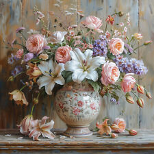 Wandbild Blumen Vase Landhaus