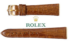 Rolex ♛ Lack-Braun Krokodil Uhrenband Strap 20X16mm Handmade in Italy Ungetragen