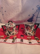 Sahnekännchen + Zuckerdose  Villeroy und Boch Motiv Wallerfangen 3376 Rote Rose 