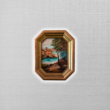 KLEINES ORIGINAL Ölgemälde auf Karton inkl. Rahmen | Landschaft/Natur/Italien