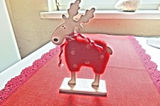 Elch mit Filzdecke aus Holz