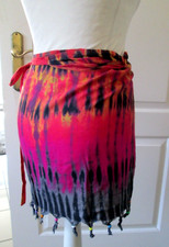 Wickelrock perlen M-L 40-42-44-46 rot orange rot pink bunt hippi strand viskose