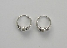 1 Paar Keltische Creolen 10 12 14 16 mm Sterling Silber 925  Bali Creole Ohrring