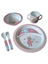 Sterntaler Kindergeschirr Set 5 Teile Bär Punkte Rosa Kunststoff