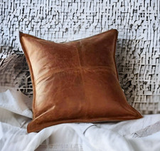 Neuer Kissenbezug Leder Antik Braun Used-Look Sofa Klassen