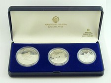 Olympia/Olympische Spiele 1984-Sarajevo-3 Münzen-925/Silber-im original Etui-PP