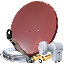 Sat-Schüssel Sat Anlage Spiegel GIBERTINI 85 cm mit LNB Twin HDTV und Kabel 120