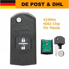 433MHz Klapp Funk Schlüssel Fernbedienung 2 Tasten Für Mazda 3 5 6 CX7 4D63 Chip