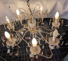 Bezaubernder filigraner Kronleuchter vergoldet 7 Brennstellen