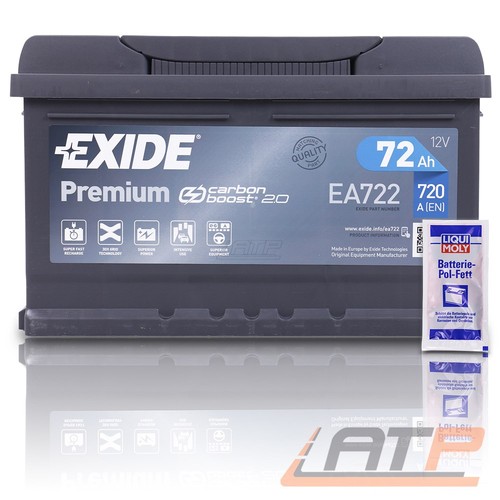 Exide autobatterie 12v 72ah - autobatterie,