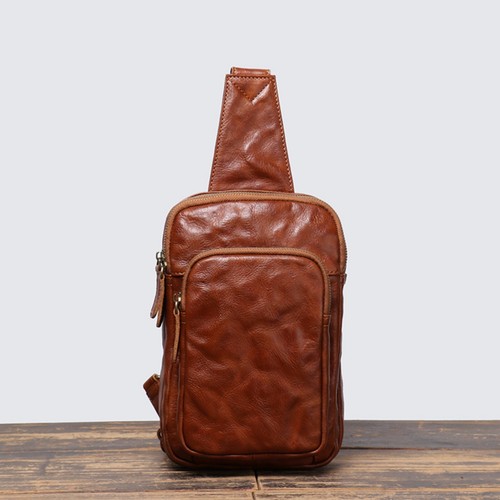 Herren leder sling bag - herren,