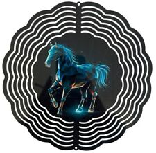 Edelstahl 3D Windspiel Windspinner 20cm Pferd Abstrakt WI63
