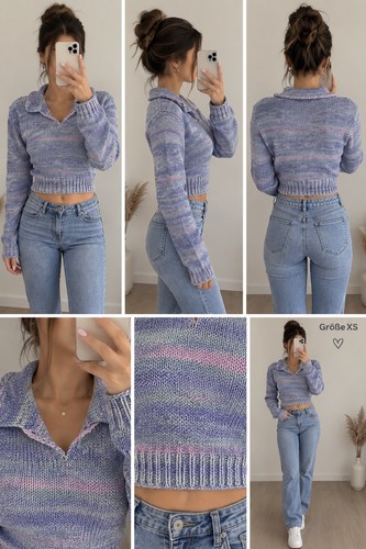 Handgestrickter pullover mit - pullover,