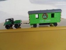 Unimog LKW mit Bauwagen Anhänger Fahrzeug 1:160 Arnold Spur N 530