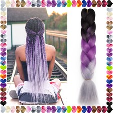 Jumbo Braids Haarverlängerung Synthetic Extensions Zum Flechten Regenbogen 60CM