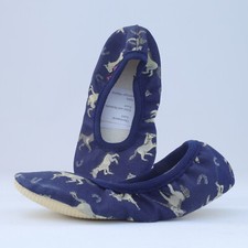 Trostel Gymnastikschuhe 12,95 €* Turnschläppchen Pferde blau 2. Wahl Gr 25 u 26