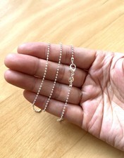 Diamantierte Kugelkette Halskette 925 Silber 1,1mm 55cm Damen Herren