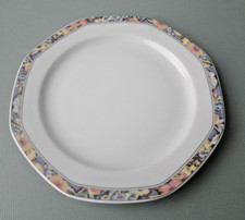 Kuchenteller/ Dessertteller   eckig geblümter Rand Ingres Weiss Form  Marienbad