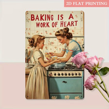 Blech Schild Backen 50er