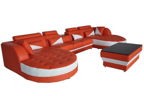 Moderne leder sofa eckcouch - leder,