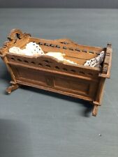 Antike Puppenstuben Wiege mit