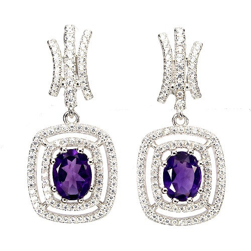 Amethyst ohrringe 925 silber - amethyst,