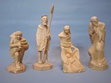 4 x geschnitzte Krippenfiguren