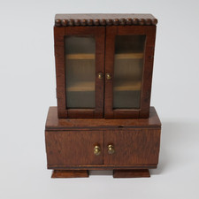 Altes Puppenstuben Holz Puppenmöbel Modellmöbel Aufsatzschrank (39)
